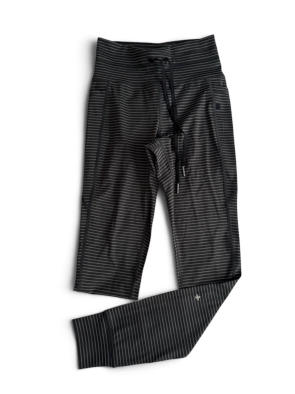 Halara NWT Jogger Leggings Women’s Small High Waist Striped Yoga Pockets Black